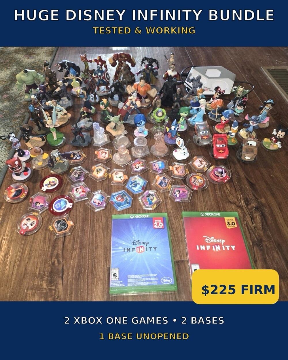 Huge Disney Infinity Xbox One Bundle – 60+ Figures, 2 Games & 2 Bases